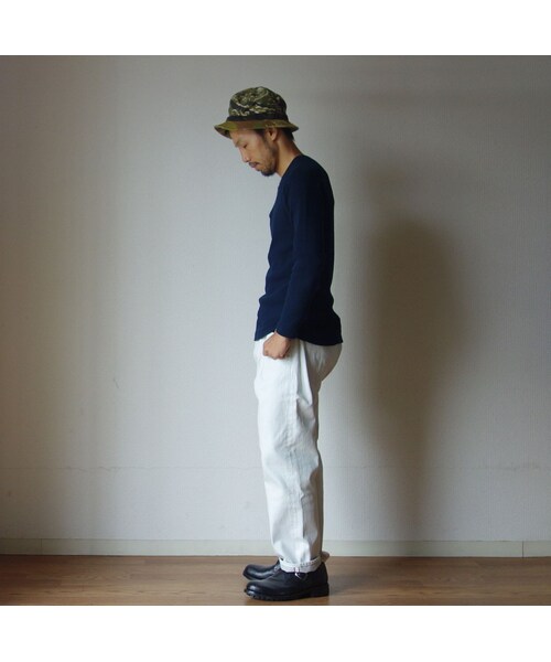 MANUAL ALPHABET(マニュアル アルファベット)の「MANUAL ALPHABET マニュアルアルファベット MA-C-026 ハーフフライス クルーネック ロングスリーブ TEE NVY ネイビー(Tシャツ/カットソー・メンズ・その他)」の7枚目の写真