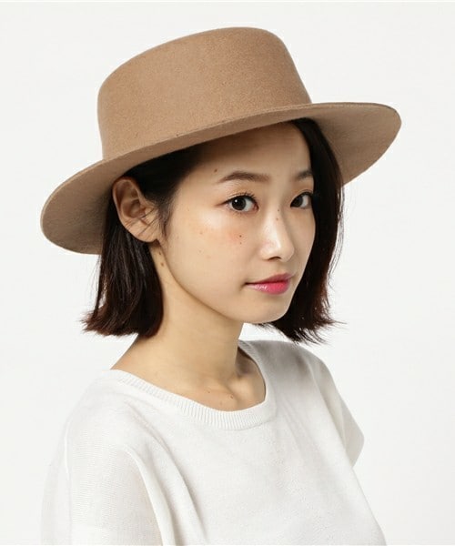 archives（アルシーヴ）の「フェルトカンカン帽（ハット・レディース・ブラック/ベージュ/カーキ・MEDIUM）」の2枚目の写真
