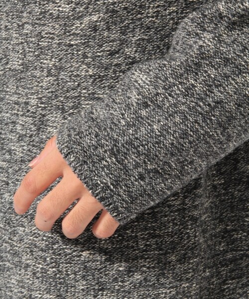 RAGEBLUE(レイジブルー)の「MIXフリンジキーネックニット(トップス・グレー系/ブラウン系・M/L)」の7枚目の写真