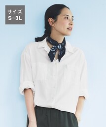 studio CLIP | [浜島直子×studio CLIP]リネンレーヨン×レースワイドシャツ(トップス)