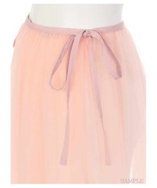 lilLilly（リルリリー）の「チュールラップスカート（スカート・レディース・WHITE/PINK/RED/GRAY/BLACK・FREE）」の10枚目の写真