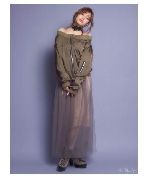 lilLilly（リルリリー）の「チュールラップスカート（スカート・レディース・WHITE/PINK/RED/GRAY/BLACK・FREE）」の3枚目の写真