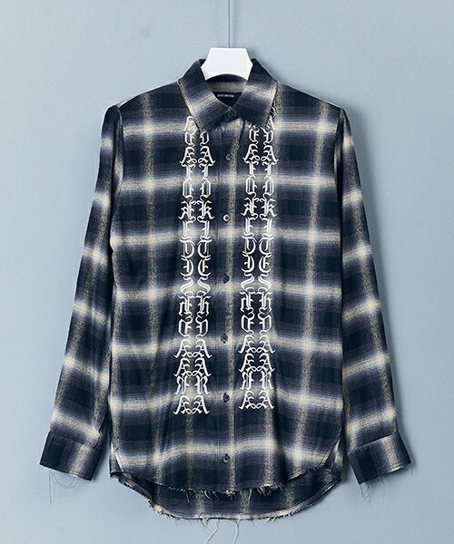 CHRISTIAN DADA(クリスチャンダダ)の「CHRISTIAN DADA カットオフエンブロイダリーシャツ(シャツ/ブラウス・メンズ・ブラック/ローズ・44/46)」の2枚目の写真