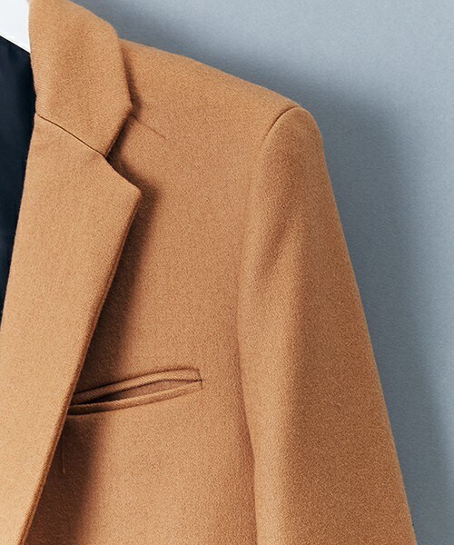 CHRISTIAN DADA(クリスチャンダダ)の「CHRISTIAN DADA ライトメルトンカットオフチェスターコート(チェスターコート・メンズ・ブラック/ライトブラウン・46/48/44)」の5枚目の写真