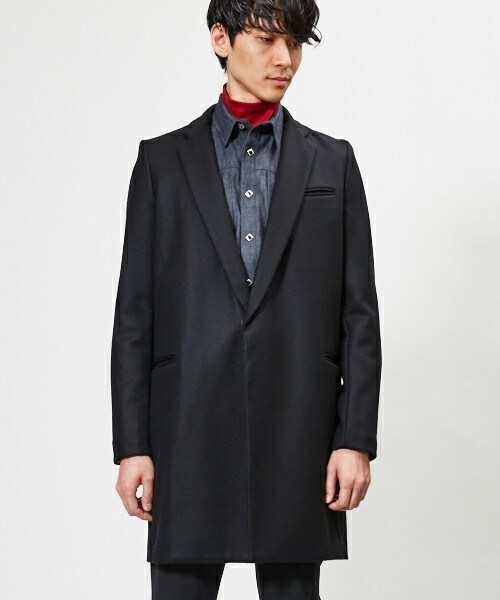 CHRISTIAN DADA(クリスチャンダダ)の「CHRISTIAN DADA ライトメルトンカットオフチェスターコート(チェスターコート・メンズ・ブラック/ライトブラウン・46/48/44)」の13枚目の写真