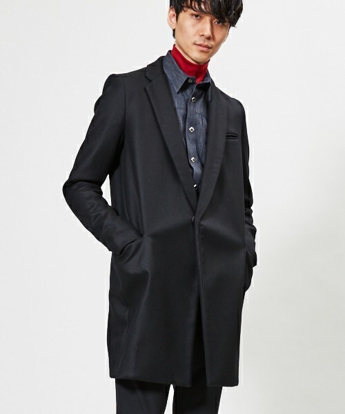 CHRISTIAN DADA(クリスチャンダダ)の「CHRISTIAN DADA ライトメルトンカットオフチェスターコート(チェスターコート・メンズ・ブラック/ライトブラウン・46/48/44)」の10枚目の写真