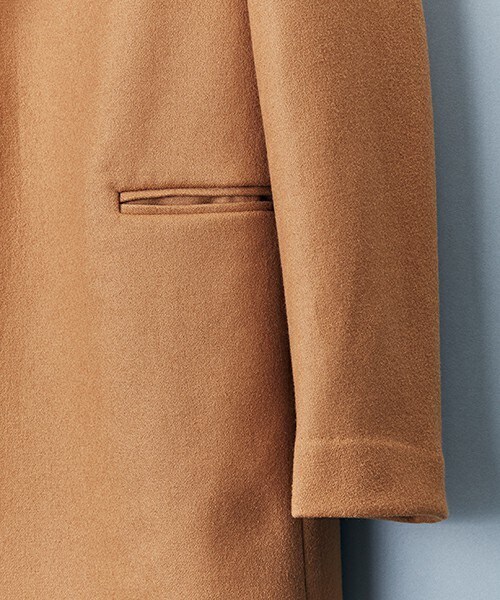 CHRISTIAN DADA(クリスチャンダダ)の「CHRISTIAN DADA ライトメルトンカットオフチェスターコート(チェスターコート・メンズ・ブラック/ライトブラウン・46/48/44)」の6枚目の写真