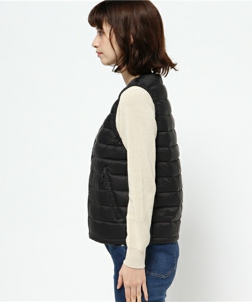 DANTON（ダントン）の「DANTON INNER DOWN VEST（ダウンベスト・レディース・ブラック/ベージュ・34）」の4枚目の写真