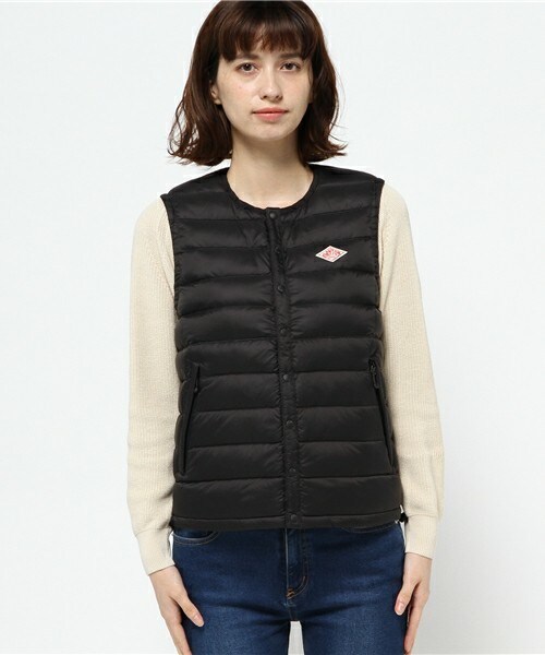 DANTON（ダントン）の「DANTON INNER DOWN VEST（ダウンベスト・レディース・ブラック/ベージュ・34）」の3枚目の写真