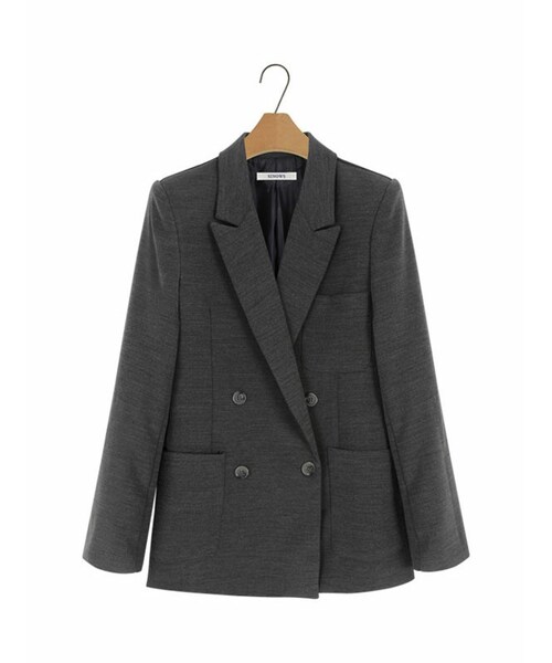 SINOWS(シノウズ)の「gray double jacket(テーラードジャケット・レディース・gray・one size/詳細サイズはサイトをご確認お願いいたします。)」の1枚目の写真