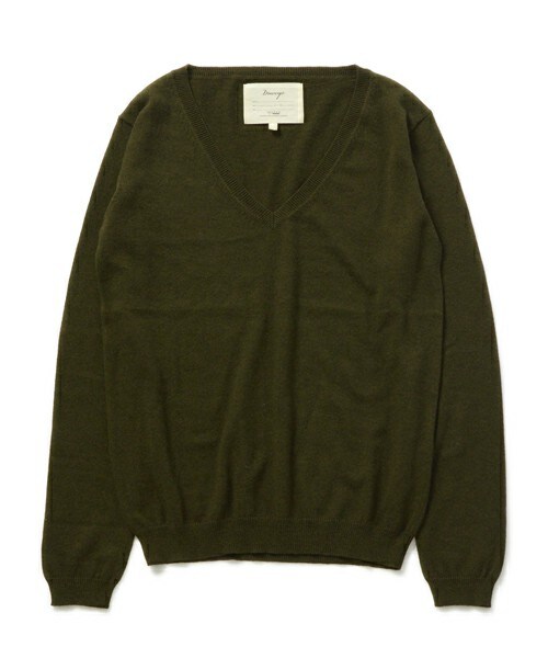 DRWCYS（ドロシーズ）の「コットンカシミヤVネックプルオーバー（ニット/セーター・レディース・ネイビー/ブラック/グレー/ピンク/カーキ・M）」の4枚目の写真