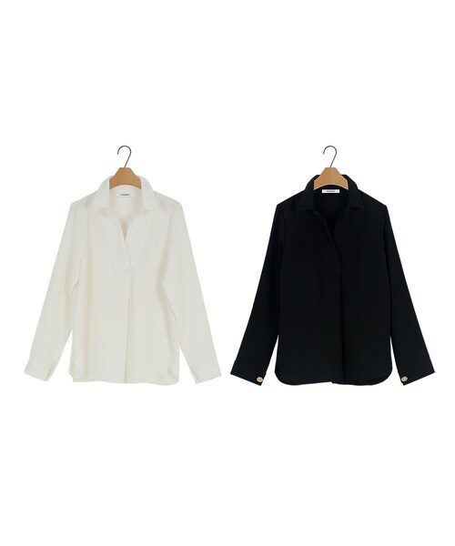 SINOWS（シノウズ）の「stella blouse（シャツ/ブラウス・レディース・white/black・one size (詳細サイズはサイトをご確認ください。)）」の2枚目の写真
