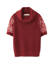 31 Sons de mode | ≪新作≫袖レース5分袖オフタートルニット(トップス)