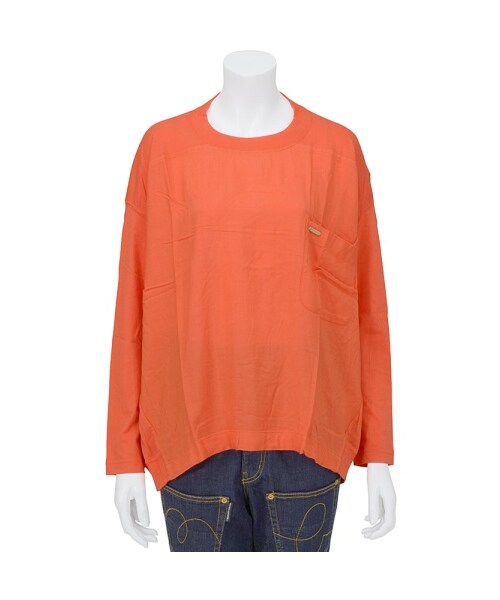 mercibeaucoup,（メルシーボークー）の「メルシーボークー、/ Ｂ：わさっとドッキング / カットソー（トップス・レディース・off white/navy/orange・01）」の3枚目の写真