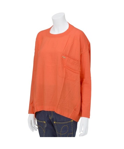 mercibeaucoup,（メルシーボークー）の「メルシーボークー、/ Ｂ：わさっとドッキング / カットソー（トップス・レディース・off white/navy/orange・01）」の10枚目の写真