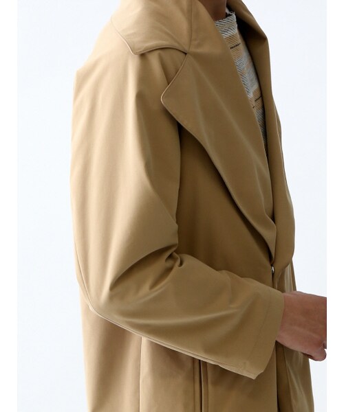 ABAHOUSE（アバハウス）の「ポリエステルストレッチオーバーコート【予約】（トレンチコート・メンズ・キャメル/カーキ・44/46/48）」の6枚目の写真