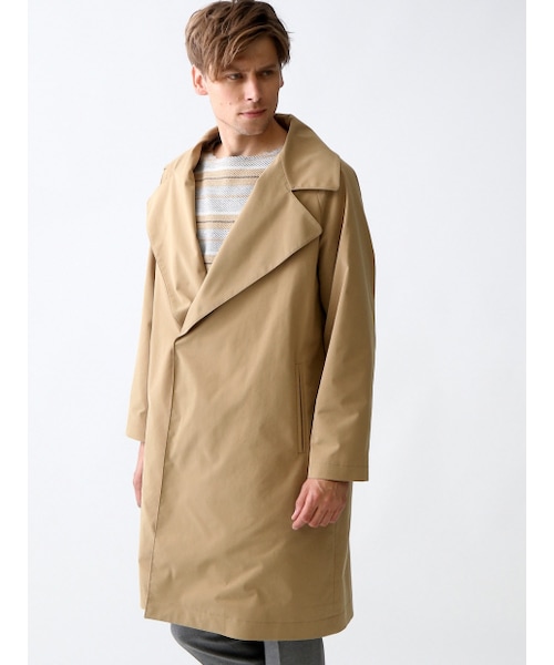 ABAHOUSE（アバハウス）の「ポリエステルストレッチオーバーコート【予約】（トレンチコート・メンズ・キャメル/カーキ・44/46/48）」の3枚目の写真