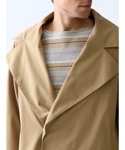 ABAHOUSE（アバハウス）の「ポリエステルストレッチオーバーコート【予約】（トレンチコート・メンズ・キャメル/カーキ・44/46/48）」の5枚目の写真