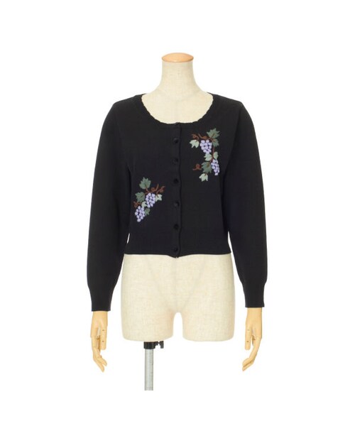 F i.n.t（フィント）の「ブドウ刺繍ニットカーディガン/F i.n.t（カーディガン/ボレロ・レディース・その他）」の2枚目の写真
