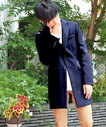 UNION STATION | メンズノンノ【MEN'S NON-NO】11月号　P124　野村周平さん着用商品　スムースメルトンチェスターコート(チェスターコート)