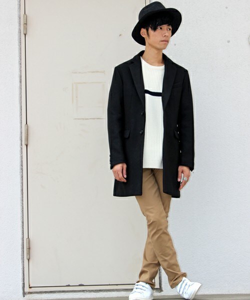 UNION STATION（ユニオンステーション）の「メンズノンノ【MEN'S NON-NO】11月号　P124　野村周平さん着用商品　スムースメルトンチェスターコート（チェスターコート・メンズ・ブラック/グレー/ネイビー/キャメル・S/M/L/LL）」の19枚目の写真