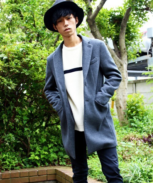 UNION STATION（ユニオンステーション）の「メンズノンノ【MEN'S NON-NO】11月号　P124　野村周平さん着用商品　スムースメルトンチェスターコート（チェスターコート・メンズ・ブラック/グレー/ネイビー/キャメル・S/M/L/LL）」の17枚目の写真