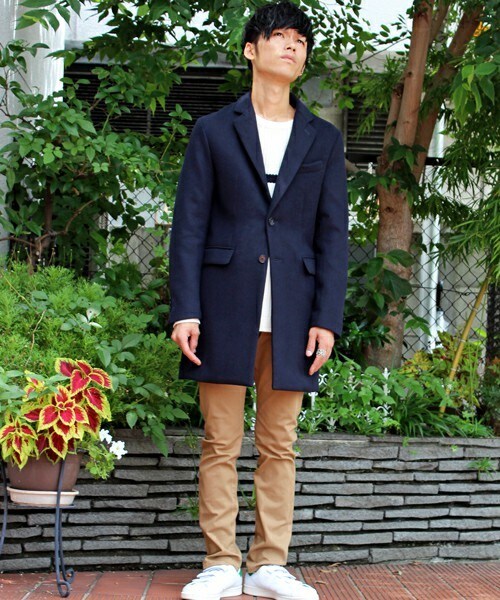 UNION STATION（ユニオンステーション）の「メンズノンノ【MEN'S NON-NO】11月号　P124　野村周平さん着用商品　スムースメルトンチェスターコート（チェスターコート・メンズ・ブラック/グレー/ネイビー/キャメル・S/M/L/LL）」の18枚目の写真