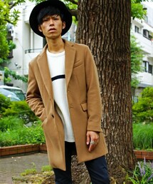 UNION STATION | メンズノンノ【MEN'S NON-NO】11月号　P124　野村周平さん着用商品　スムースメルトンチェスターコート(チェスターコート)