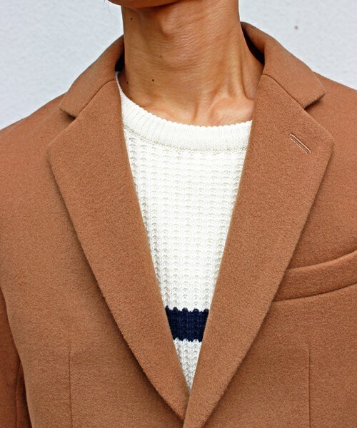 UNION STATION（ユニオンステーション）の「メンズノンノ【MEN'S NON-NO】11月号　P124　野村周平さん着用商品　スムースメルトンチェスターコート（チェスターコート・メンズ・ブラック/グレー/ネイビー/キャメル・S/M/L/LL）」の8枚目の写真