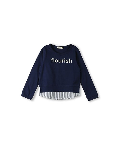 BRANSHES（ブランシェス）の「シャツ重ね着風長袖Tシャツ（Tシャツ/カットソー・キッズ・オフホワイト/ネイビーブルー・80～150）」の2枚目の写真