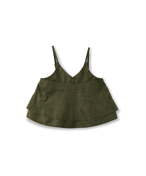BRANSHES（ブランシェス）の「スウェードキャミソール（キャミソール・キッズ・カーキグリーン/キャメル/エンジ・90～150）」の2枚目の写真