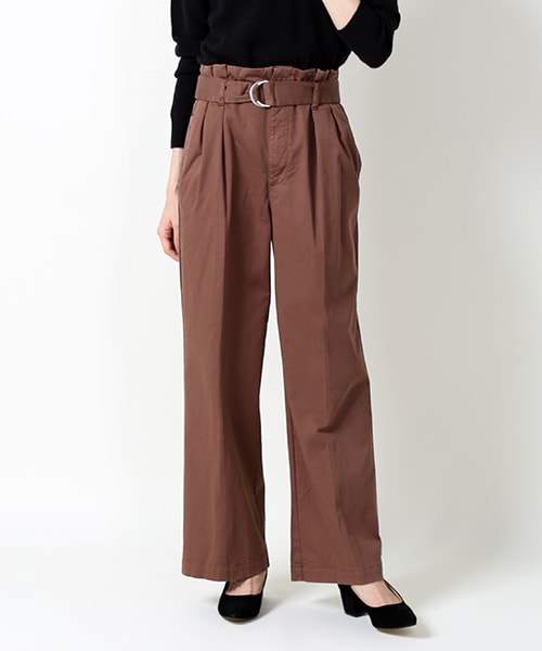 FREAK'S STORE（フリークスストア）の「ハイウェストワイドパンツ（パンツ・メンズ・ベージュ/ブラウン/ネイビー・S/M）」の2枚目の写真