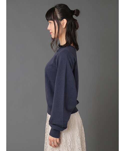 w closet(ダブルクローゼット)の「リメイク風ロング袖プルオーバー(トップス・レディース・オレンジ/ネイビー/スミクロ・FREE)」の5枚目の写真