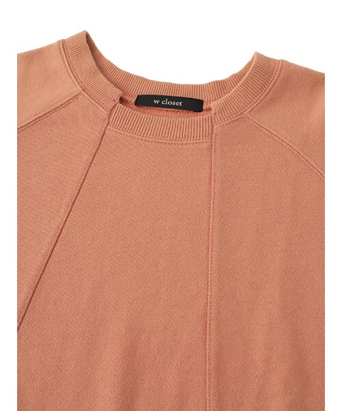w closet(ダブルクローゼット)の「リメイク風ロング袖プルオーバー(トップス・レディース・オレンジ/ネイビー/スミクロ・FREE)」の7枚目の写真