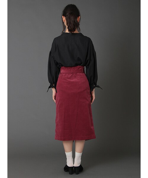 w closet（ダブルクローゼット）の「ウェストリボン付きラップ風スカート（スカート・レディース・グレージュ/Dピンク/ブラック・FREE）」の6枚目の写真