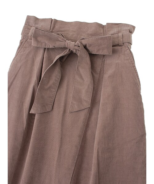 w closet（ダブルクローゼット）の「ウェストリボン付きラップ風スカート（スカート・レディース・グレージュ/Dピンク/ブラック・FREE）」の7枚目の写真