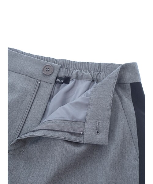 w closet（ダブルクローゼット）の「【SET FAIR対象】ツイルライン入りタックパンツ（パンツ・レディース・コーラルピンク/グレー/ブラック・FREE）」の9枚目の写真