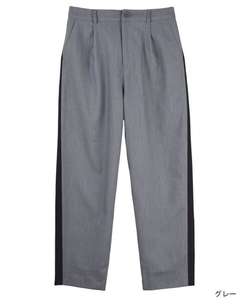 w closet（ダブルクローゼット）の「【SET FAIR対象】ツイルライン入りタックパンツ（パンツ・レディース・コーラルピンク/グレー/ブラック・FREE）」の2枚目の写真