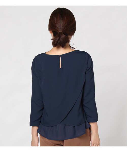 laboratory work（ラボラトリーワーク）の「シフォンジョーゼットレイヤードブラウス（トップス・レディース・オフホワイト/ダークレッド/ネイビー・M）」の4枚目の写真