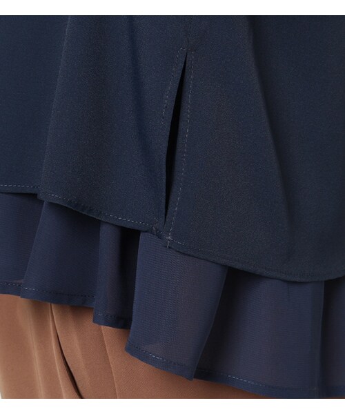 laboratory work（ラボラトリーワーク）の「シフォンジョーゼットレイヤードブラウス（トップス・レディース・オフホワイト/ダークレッド/ネイビー・M）」の11枚目の写真