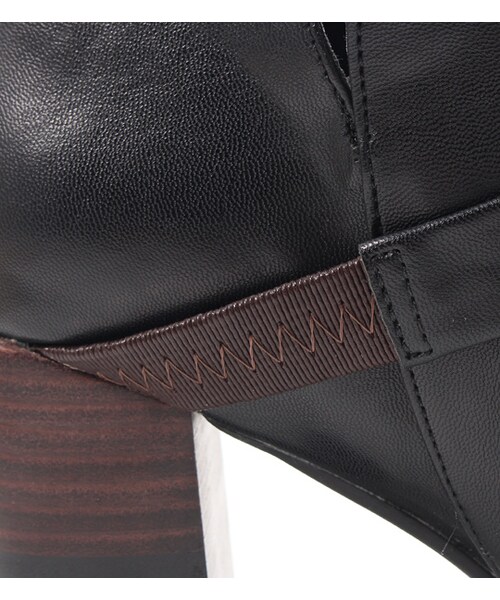 laboratory work（ラボラトリーワーク）の「ツートンヒールショートブーツ（シューズ・レディース・ブラック/ライトブラウン・M/L）」の9枚目の写真