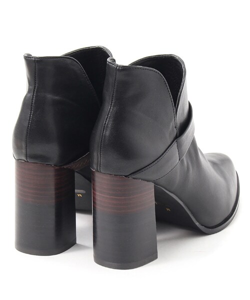 laboratory work（ラボラトリーワーク）の「ツートンヒールショートブーツ（シューズ・レディース・ブラック/ライトブラウン・M/L）」の4枚目の写真