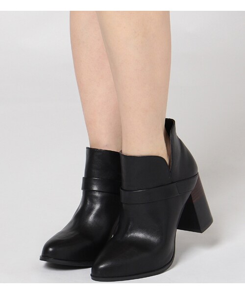 laboratory work（ラボラトリーワーク）の「ツートンヒールショートブーツ（シューズ・レディース・ブラック/ライトブラウン・M/L）」の3枚目の写真