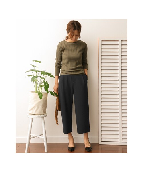 URBAN RESEARCH DOORS(アーバンリサーチドアーズ)の「ポリエステルクロップドパンツ(パンツ・レディース・BROWN/BLACK・36/38)」の3枚目の写真