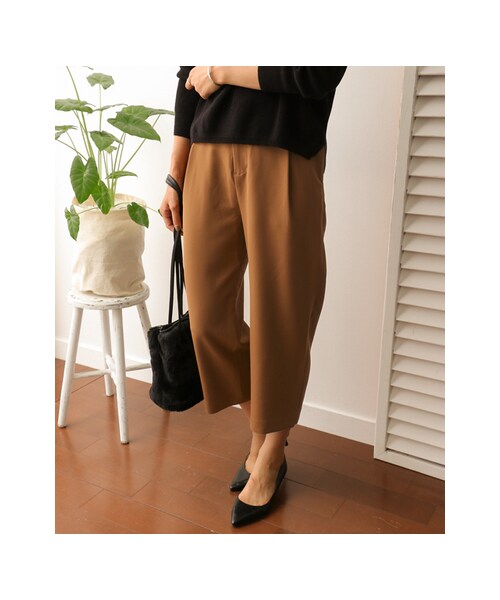 URBAN RESEARCH DOORS(アーバンリサーチドアーズ)の「ポリエステルクロップドパンツ(パンツ・レディース・BROWN/BLACK・36/38)」の7枚目の写真