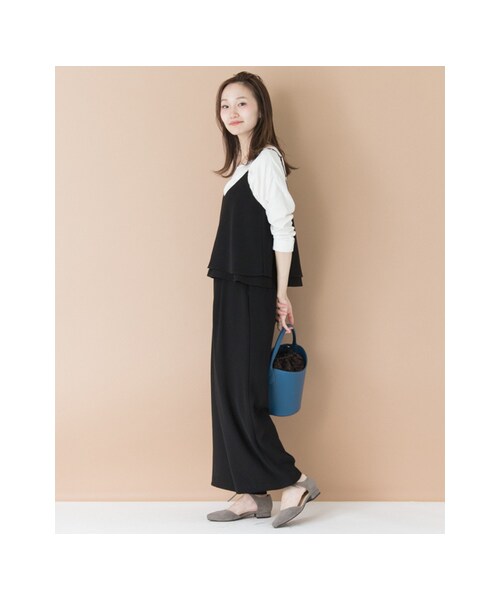 URBAN RESEARCH(アーバンリサーチ)の「【予約】キャミセットオールインワン(トップス・レディース・CAMEL/BLACK・36/38)」の4枚目の写真