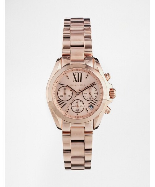 MICHAEL KORS(マイケルコース)の「Michael Kors Bradshaw Mini Rose Gold Chronograph Watch 36mm MK5799(アナログ腕時計・レディース・Pink・One Size)」の1枚目の写真