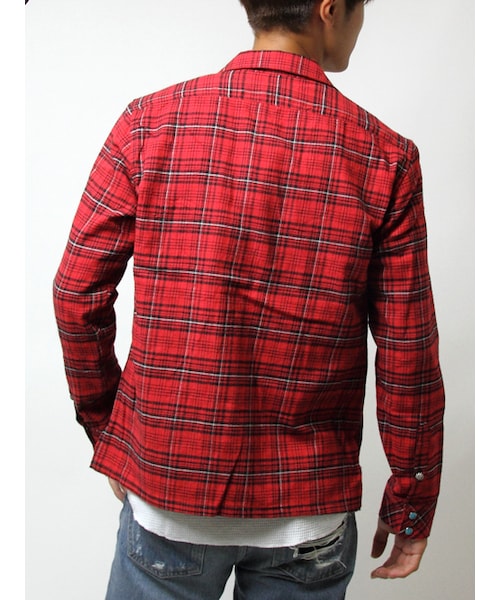 JACKROSE（ジャックローズ）の「×スタイリスト井上氏コラボ ネイティブボタンネルチェックシャツ（トップス・メンズ・レッド・M/L/XL）」の3枚目の写真