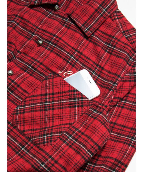 JACKROSE（ジャックローズ）の「×スタイリスト井上氏コラボ ネイティブボタンネルチェックシャツ（トップス・メンズ・レッド・M/L/XL）」の7枚目の写真