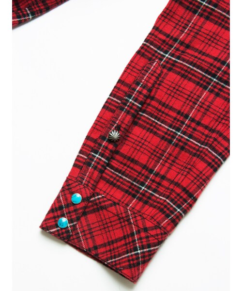 JACKROSE（ジャックローズ）の「×スタイリスト井上氏コラボ ネイティブボタンネルチェックシャツ（トップス・メンズ・レッド・M/L/XL）」の9枚目の写真